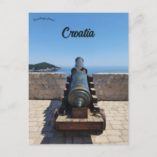Kanone in Dubrovnik Kroatien Postkarte
