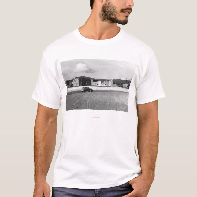 Kanonen-Strand, Gasthaus-Ansicht-Fotografie T-Shirt (Vorderseite)