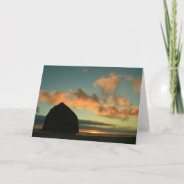 Kanonen-Strand-Oregon-Sonnenuntergang, gefaltete Karte
