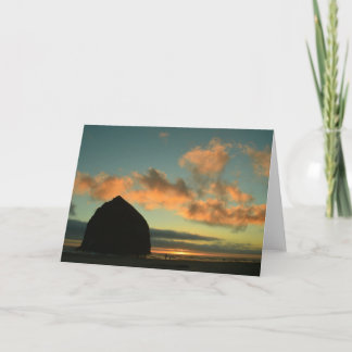 Kanonen-Strand-Oregon-Sonnenuntergang, gefaltete Karte