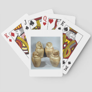 Kanopische Gläser aus Hor-ir-Om, Saite (Alabaster) Spielkarten