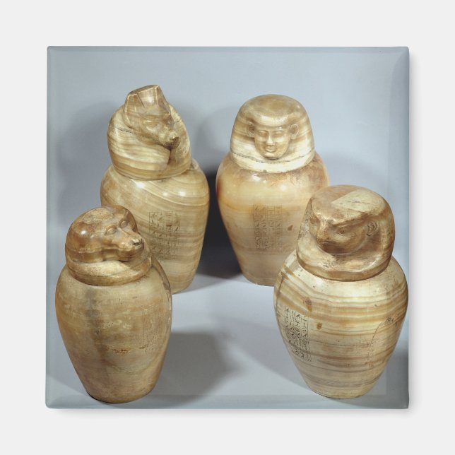 Kanopische Gläser aus Om, Saite (Alabaster) Magnet (Vorne)
