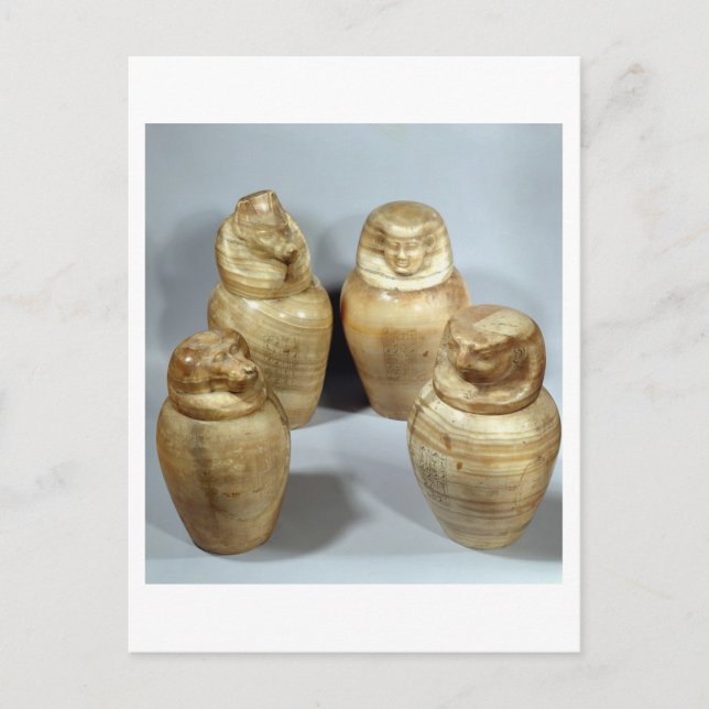 Kanopische Gläser aus Om, Saite (Alabaster) Postkarte (Vorderseite)