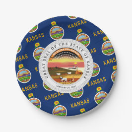 Kansan Flag & Seal, Flag of Kansas Pappteller