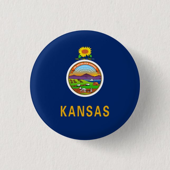 Kansan-Flagge, Flagge Kansas Button (Vorderseite)