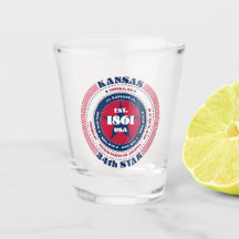 Kansas 34. Star Patriotic Shot Glas
