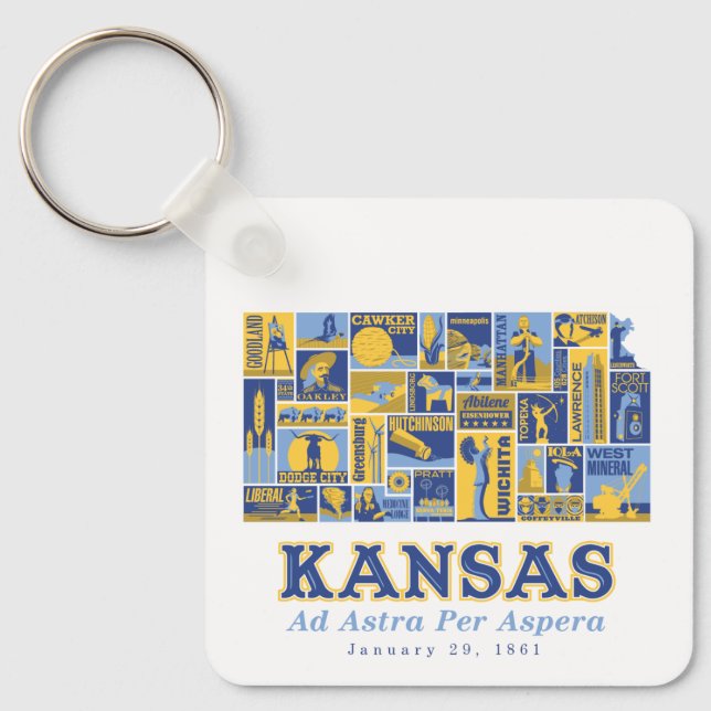Kansas: Ad Astra Per Aspera - Schlüsselanhänger (Vorderseite)