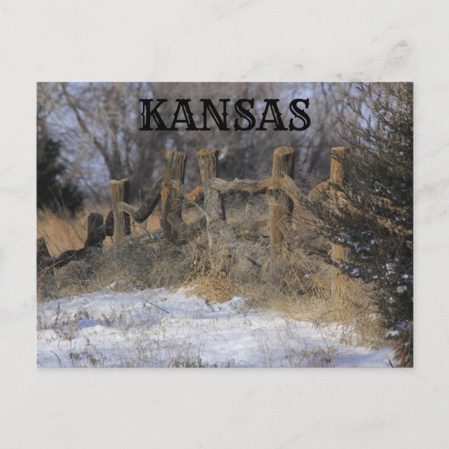 Kansas Alte Holzzaun Post Card Postkarte (Vorderseite)