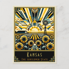 Kansas | Art Deco Postkarte