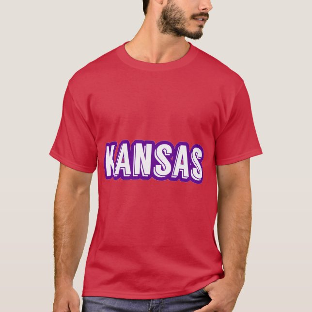 Kansas Aufkleber Oversized T-Shirt (Vorderseite)