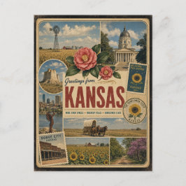 Kansas Authentische Vintage-Postkarte Postkarte