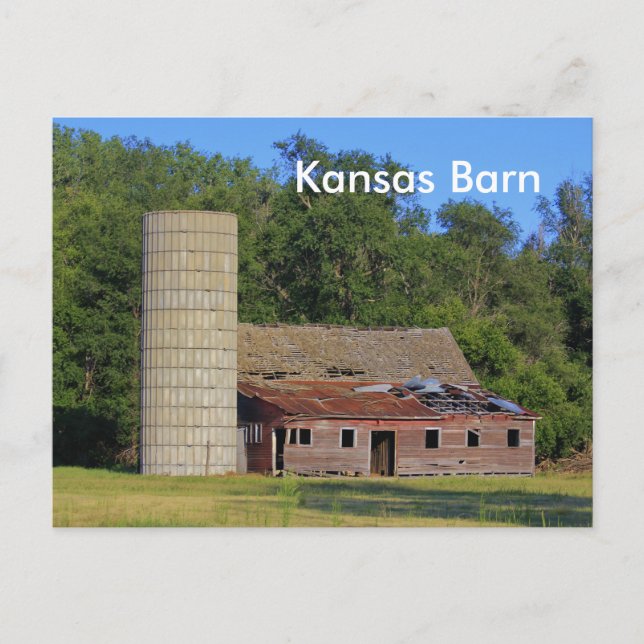 Kansas Barn Post Card Postkarte (Vorderseite)