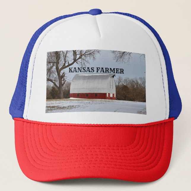 Kansas Bauer Red Barn Truckers Hat Truckerkappe (Vorderseite)