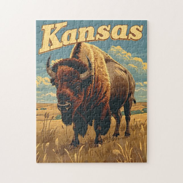 Kansas Bison Vintag (Vertikal)