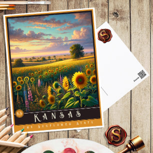 Kansas   Carte postale État hyper-réaliste