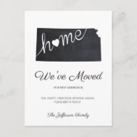 Kansas Chalkboard Staat Map Moving Postcard