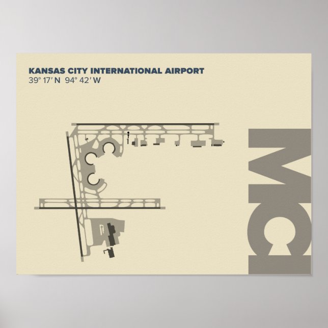 Kansas City Airport (MCI) Diagramm Poster (Vorne)