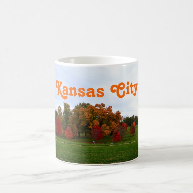 Kansas City farbenfrohe Herbstblätter Kaffeetasse (Mittel)