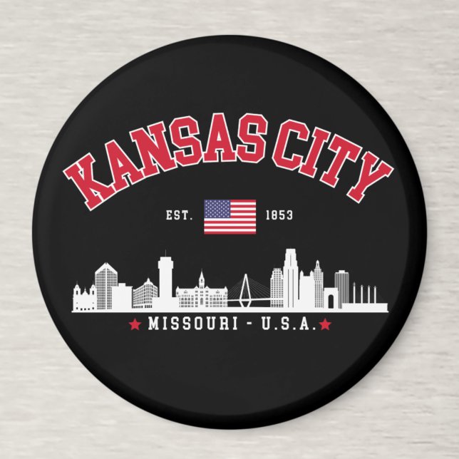Kansas City Flag & Skyline Design | Cool Midwest Magnet (Von Creator hochgeladen)