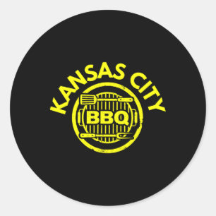Kansas City Grillen - I Liebe Barbecue Runder Aufkleber
