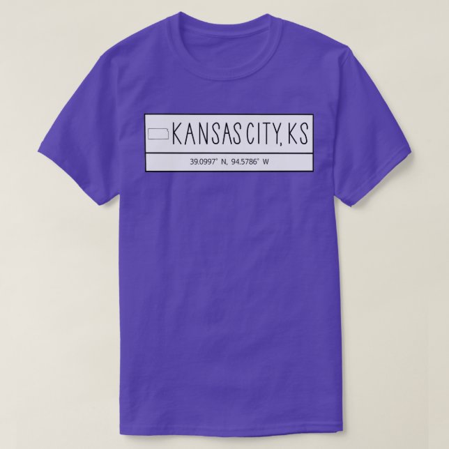 Kansas City Kansas Koordinaten T-Shirt (Design vorne)