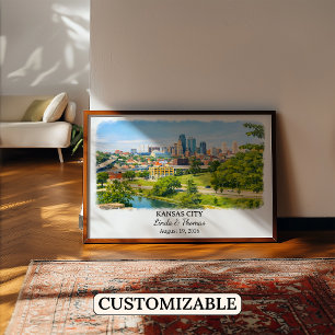 Kansas City Kansas Poster, Aquarell, Maßgeschneide Poster