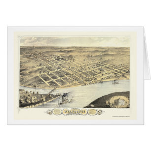 Kansas City, KS panoramische Karte - 1869