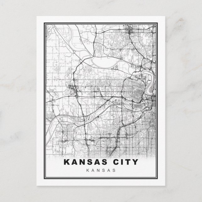 Kansas City Map Feiertagspostkarte (Vorderseite)