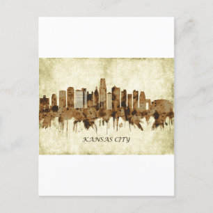 Kansas City Missouri Cityscape Einladungspostkarte