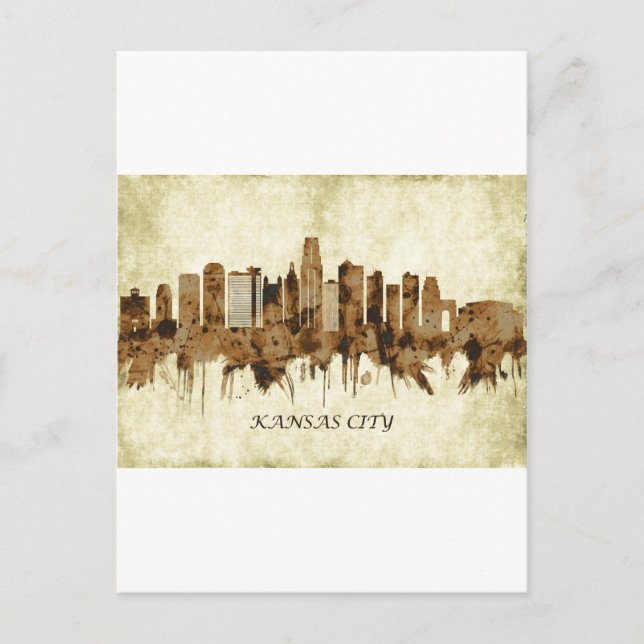 Kansas City Missouri Cityscape Einladungspostkarte (Vorderseite)