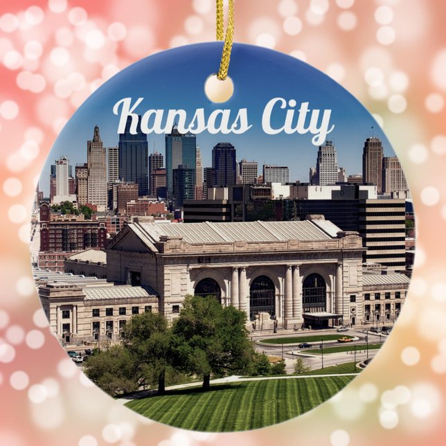 Kansas City Missouri Downtown Foto Keramik Ornament (Von Creator hochgeladen)