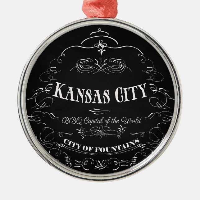Kansas City Missouri - GRILLEN Hauptstadt der Welt Silbernes Ornament (Vorne)