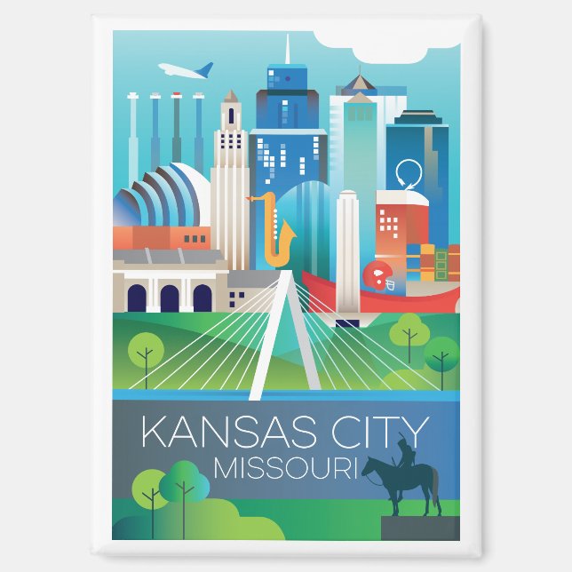Kansas City, Missouri Kühlschrank Magnet (Vorderseite)