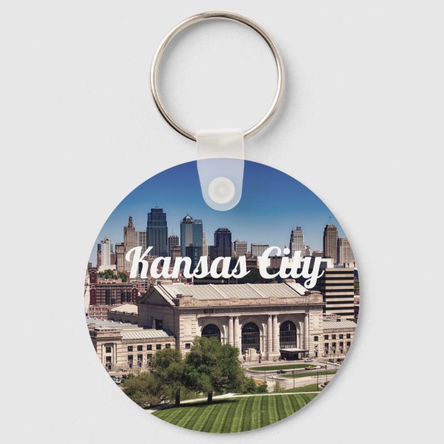 Kansas City Missouri mit Foto in der Innenstadt Schlüsselanhänger (Vorderseite)