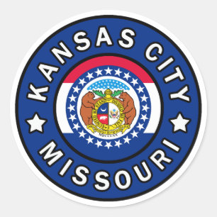 Kansas City Missouri Runder Aufkleber
