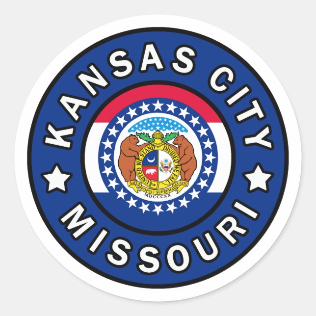 Kansas City Missouri Runder Aufkleber (Vorderseite)