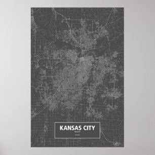 Kansas City, Missouri (schwarz weiß) Poster