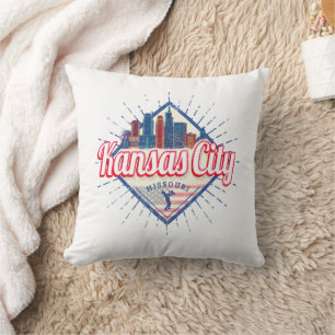 Kansas City Missouri United Staaten Skyline Vintag Kissen