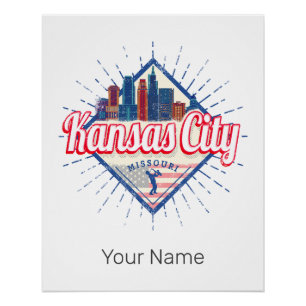 Kansas City Missouri Vereinigte Staaten Skyline Vi Poster