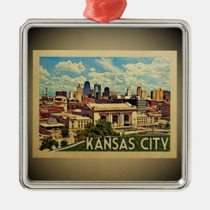 Kansas City Missouri Vintage Silbernes Ornament