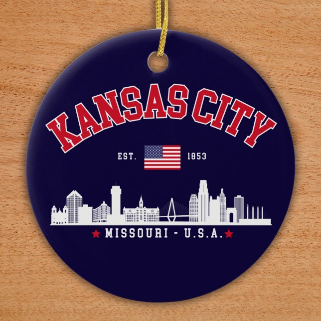 Kansas City Modern Skyline Souvenir Keramik Ornament (Von Creator hochgeladen)
