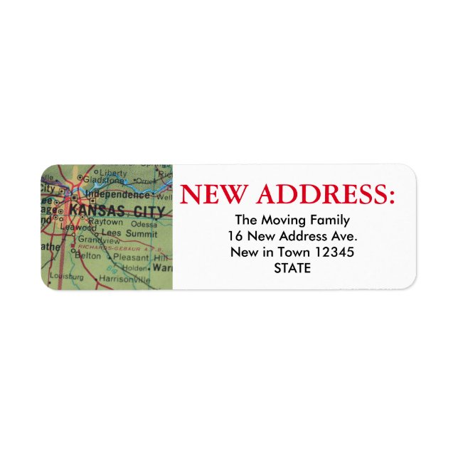 Kansas City New Address Label (Vorne)