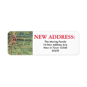 Kansas City Nouveau Étiquette d'adresse