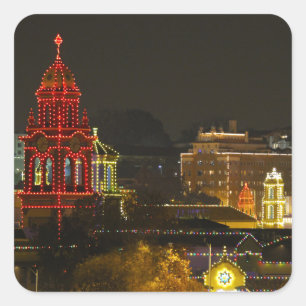 Kansas City Plaza Lights Quadratischer Aufkleber