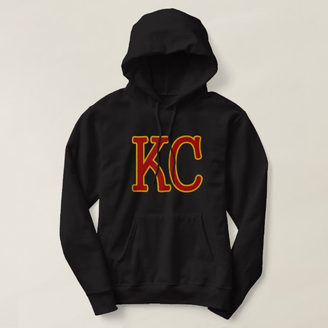 Kansas City RedYellow Cool Kansas City Kc 2 Letter Hoodie (Design vorne)