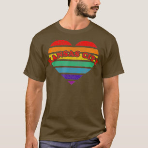 Kansas City Retro Rainbow Heart 80er Whimsy LGBTQ T-Shirt