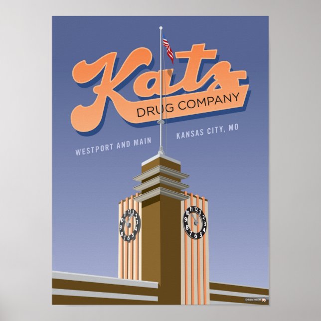 Kansas City Sehenswürdigkeiten: Katz Drogen - 12 x Poster (Vorne)