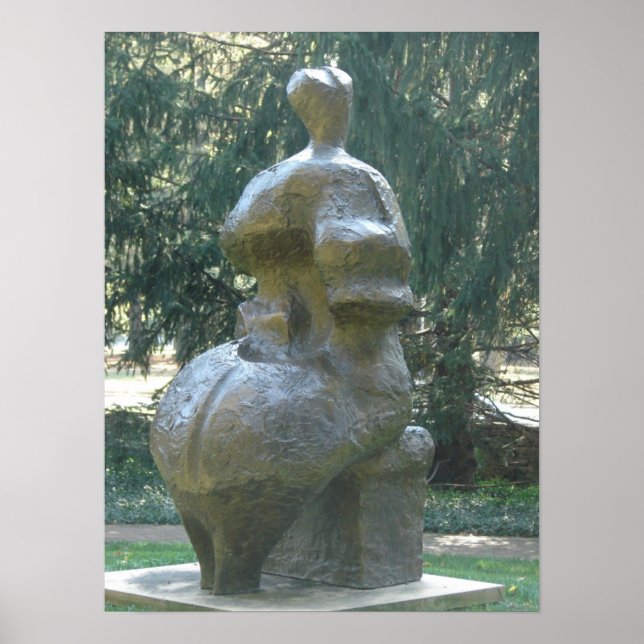 Kansas City Skulptur im Park Eine sitzende Frau Poster (Vorne)