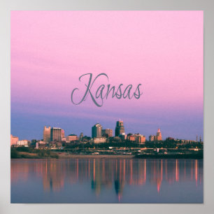 Kansas City Sky Line Sunset Poster