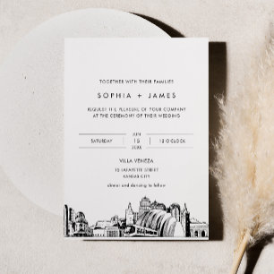 Kansas City Skyline Hochzeitseinladung mit Foto Einladung